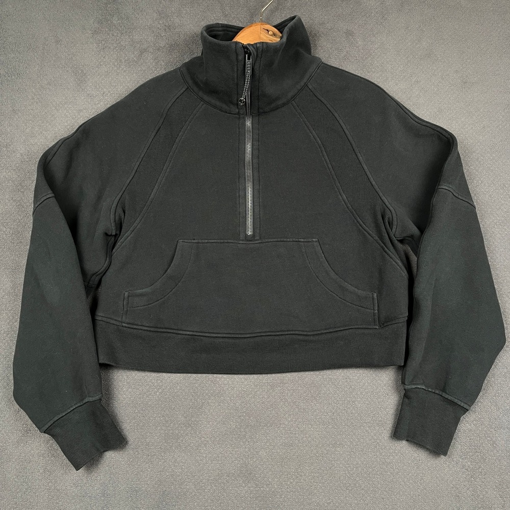 Lululemon Scuba Oversized Half-Zip Hoodie Womens XS/S Black Fleece LW3FJ6S